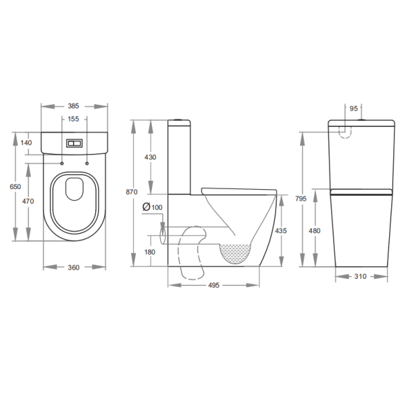 KDK-027 Toilet with Tornado Flushing and Raised Height Pan 1