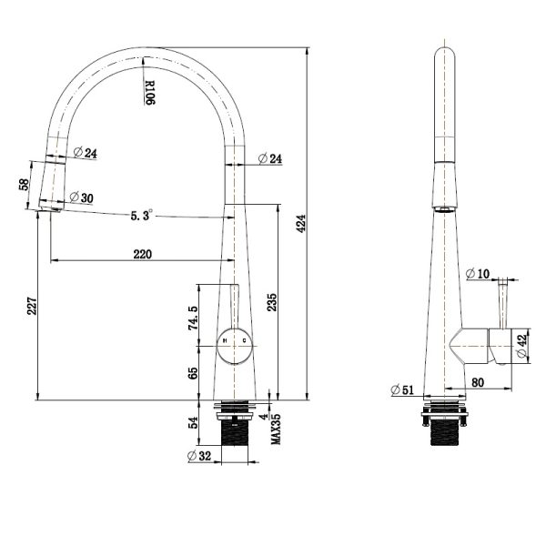 Star Pull-Out Gooseneck Kitchen Mixer 3