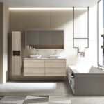 Britney 1500 Vanity in Oak with Double Basin