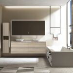 Britney 1800 Vanity in Oak with Double Basin