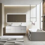 Shirly 1800 Vanity in Gloss White with Double Basin