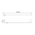 NERO Bianca Single Towel Rail 600mm - Image 8