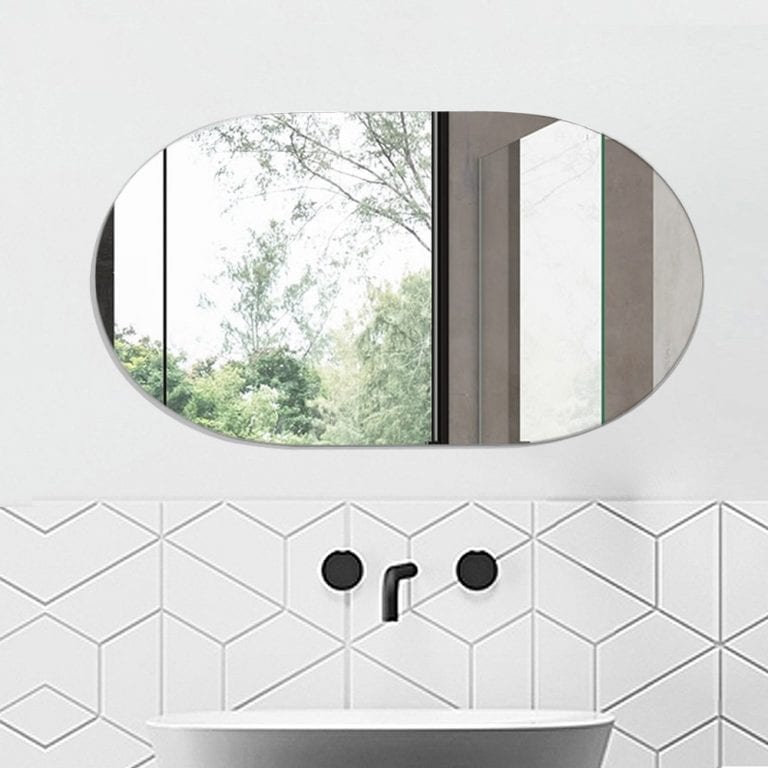 frameless wall mirror