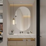 Oval Pencil Edge Bathroom Mirror
