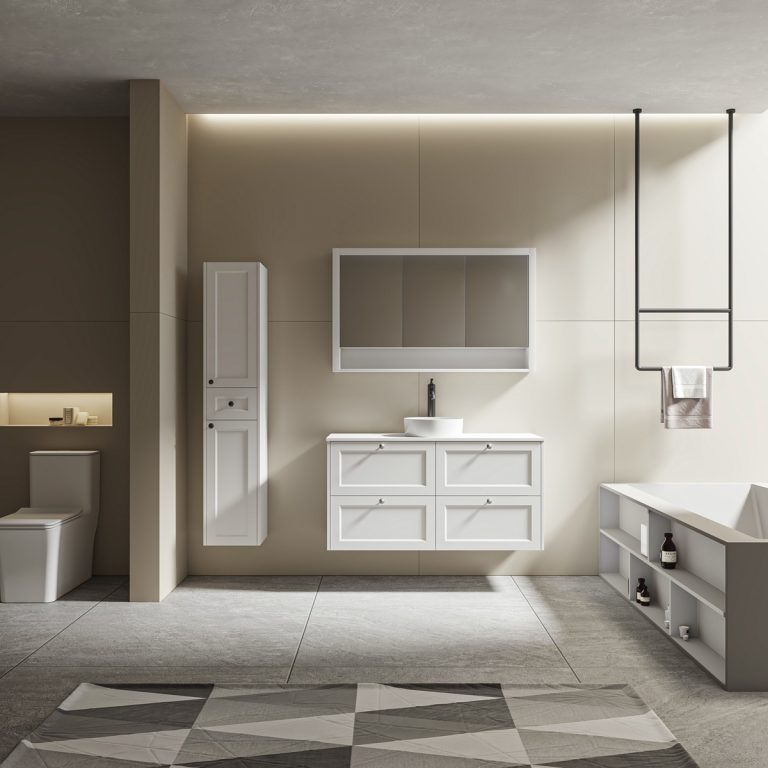 Hampton 1200 Vanity in Matt White