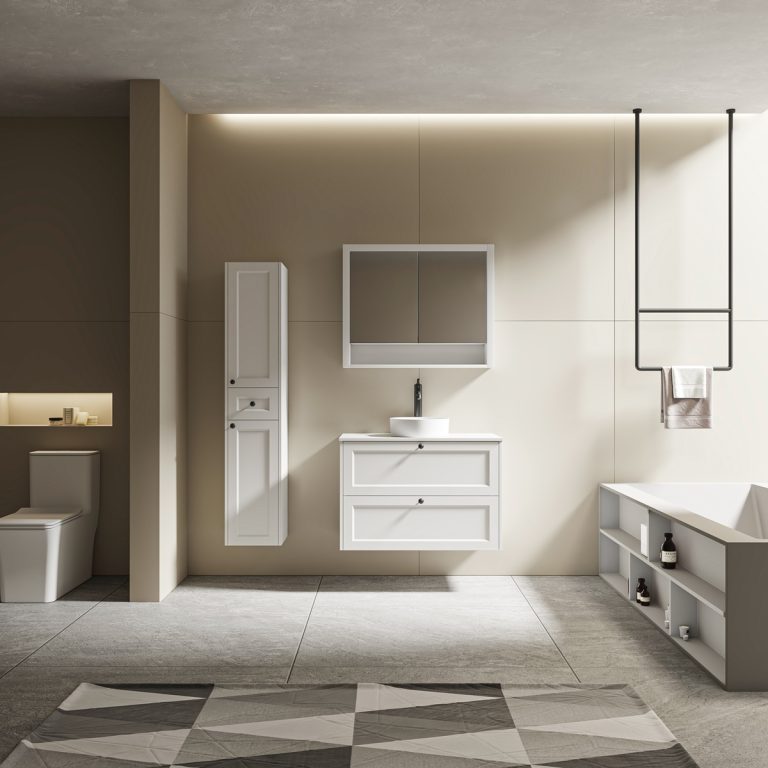 Hampton 900 Vanity in Matt White