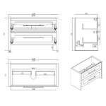Malibu 1200 vanity in walnut drawing