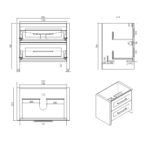 Malibu 900 Vanity in Walnut Drawing