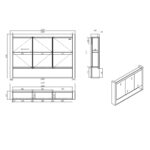 1200 mirror cabinet drawing