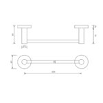 Star Single Towel Rail 600mm - Image 5