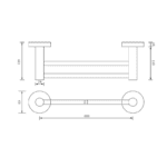 Star Double Towel Rail 600mm - Image 5