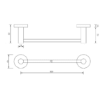 Star Single Towel Rail 800mm - Image 5