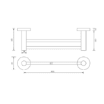 Star Double Towel Rail 800mm - Image 5