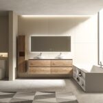 Britney 1800 Vanity in Vintage Oak with Double Basin