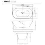 Aura Corner Freestanding Bath 1500/1700mm - Image 6
