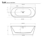 Lux Back to Wall Freestanding Bath 1500/1700mm - Image 4