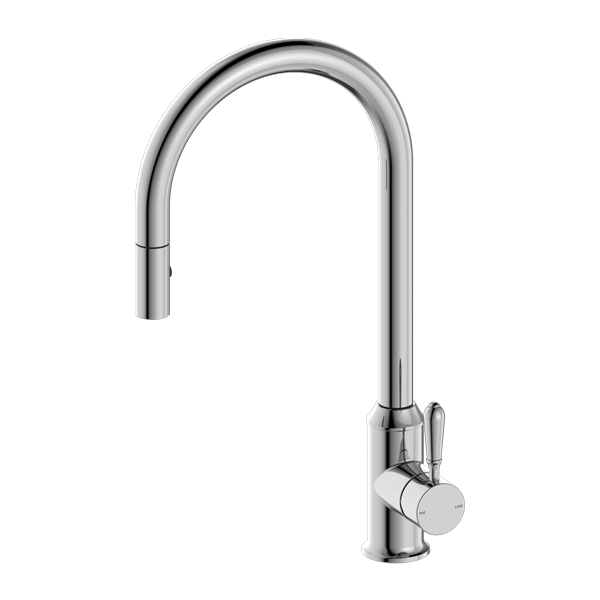 York Pull Out Sink Mixer with Vegie Spray with Metal Lever