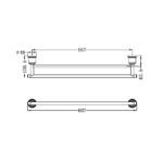 York Double Towel Rail 600mm