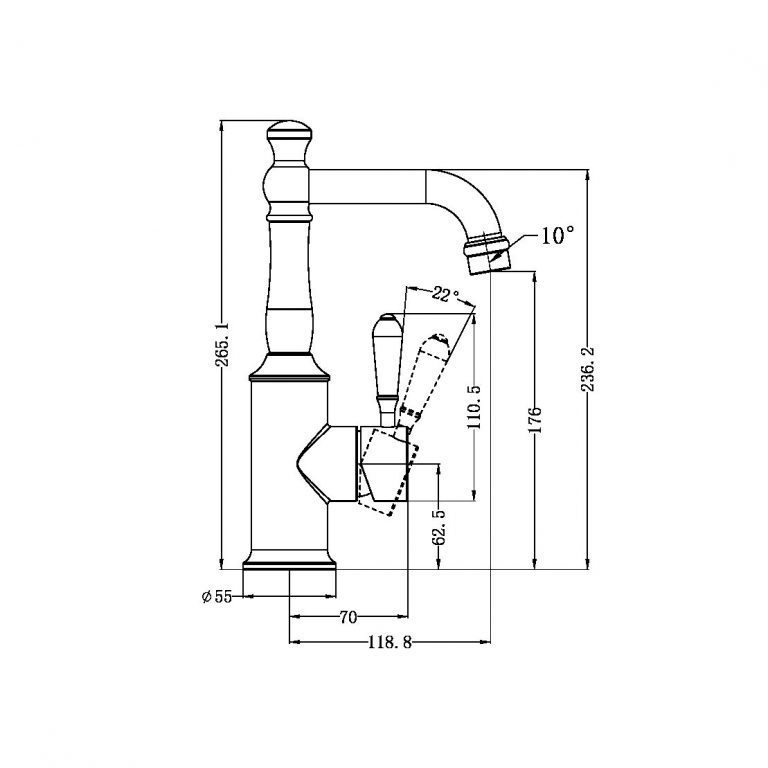 York Basin Mixer with black lever