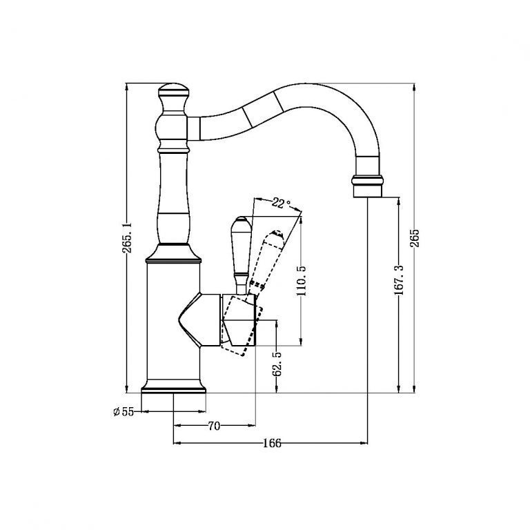 York Basin MIxer Hook Spout