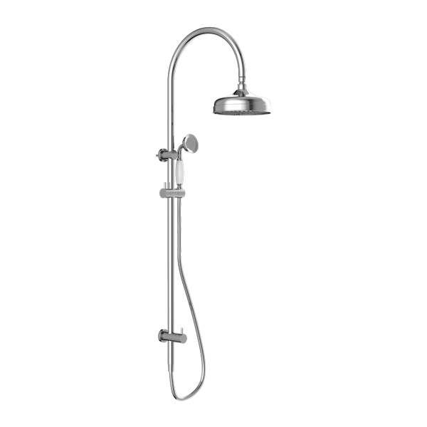 York Twin Shower with White Ceramic Lever