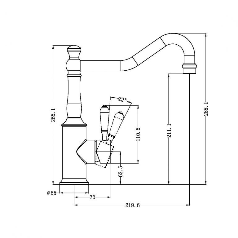 York Kitchen Mixer Hook Spout