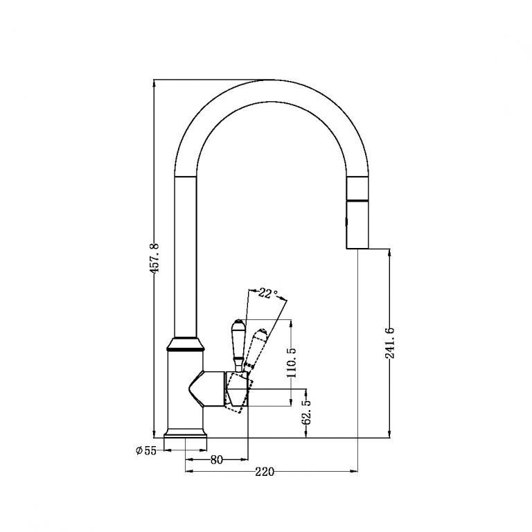 York Pull Out Sink Mixer with Vegie Spray