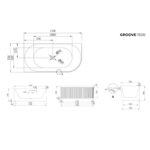 Groove Corner Freestanding Bath 1500/1700mm - Image 2