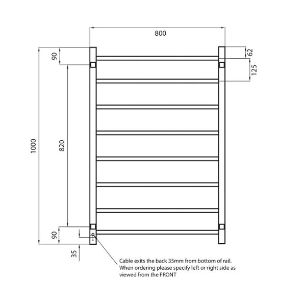 Radiant Heated Square Ladder 800 x 1000mm 5