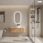 Bell 1200 Curved Vanity in Original Walnut with Single Basin
