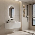 Bell 1200 Curved Vanity in Matt White with Single Basin - Image 3