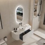 Bell 1200 Curved Vanity in Matt White with Single Basin - Image 2