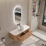 Bell 1200 Curved Vanity in Original Walnut with Single Basin - Image 3