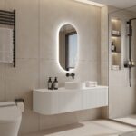 Bell 1500 Curved Vanity in Matt White with Single Basin - Image 3