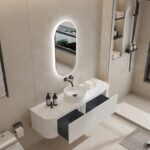 Bell 1500 Curved Vanity in Matt White with Single Basin - Image 2