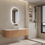 Bell 1500 Curved Vanity in Original Walnut with Single Basin - Image 2