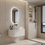 Bell 900 Curved Vanity in Matt White with Single Basin - Image 2