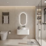 Bell 900 Curved Vanity in Matt White with Single Basin