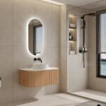 Bell 900 Curved Vanity in Original Walnut with Single Basin - Image 2
