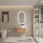 Bell 900 Curved Vanity in Original Walnut with Single Basin