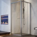 Rolling Door and Return Shower Stainless Steel Satin Chrome