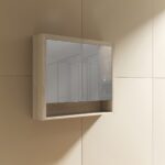 Venice 900 Mirror Cabinet in Oak - Image 2