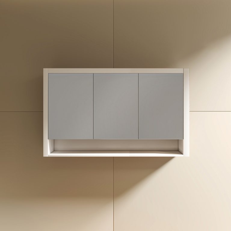 Venice 1200 Mirror Cabinet in Matt White