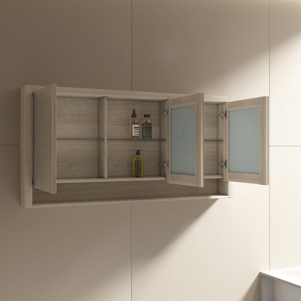 Venice 750 Mirror Cabinet in Oak 2