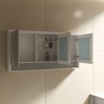 Venice 900 Mirror Cabinet in Matt White - Image 3