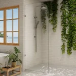 Cleared Glass Curved Walk-in Shower Panel