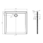 SMC Shower Base 90x90cm Rear Outlet - Image 2