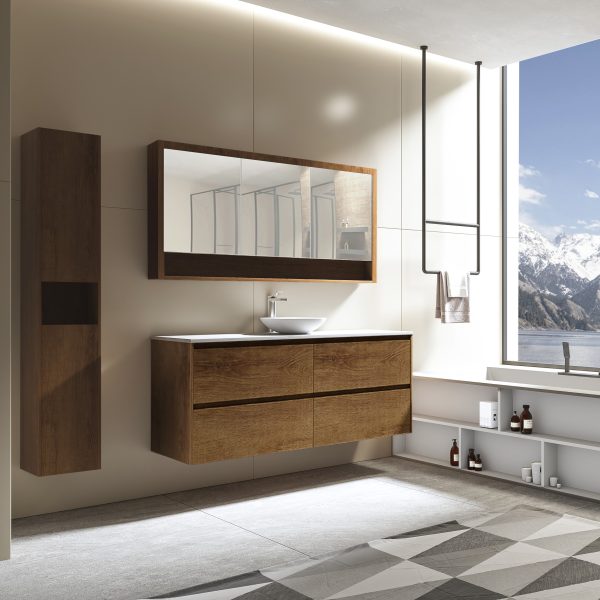 Britney 1500 Vanity in Walnut with Single Basin 2