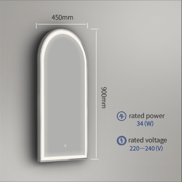 LED Mirror--Arch with Aluminum Frame 4