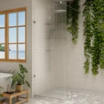 Fluted Walk-In Glass Shower Panel